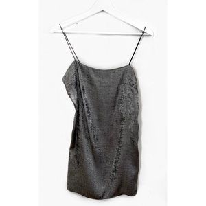Y2K Mini Silver Slip Dress